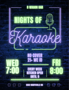 Karaoke Flyer R Wagon. Bar, Browns Valley CA
